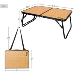 AKTIVE - Table De Camping Pliante Effet Bambou, 60x40x25 Cm -Matériel De Camping aktive table de camping pliante effet bambou 60x40x25 cm 3