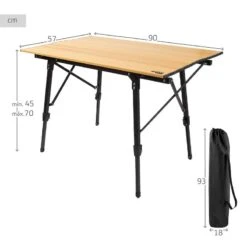 AKTIVE - Table Pliante Glampling Hauteur Réglable. Table De Camping, 90 X 57 Cm -Matériel De Camping aktive table pliante glampling hauteur reglable table de camping 90 x 57 cm 3