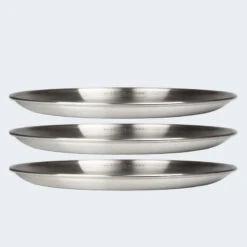 Assiette Plate De Camping | Diamètre Env. 23 Cm | Acier Inox | 3 Assiettes -Matériel De Camping assiette plate de camping diametre env 23 cm acier inox 3 assiettes 6