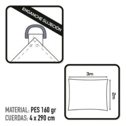 Auvent Rectangulaire En Polyester Aktive Garden Coloris Blanc -Matériel De Camping auvent rectangulaire en polyester aktive garden coloris blanc 2