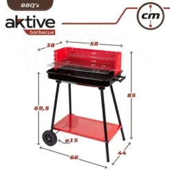 Barbecue Portable Au Charbon De Bois Pour 4 Niveaux Aktive -Matériel De Camping barbecue portable au charbon de bois pour 4 niveaux aktive 5