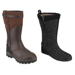 Bottes Chasse Chaudes Imperméables Cuir 900. -Matériel De Camping bottes chasse chaudes impermeables cuir 900 6