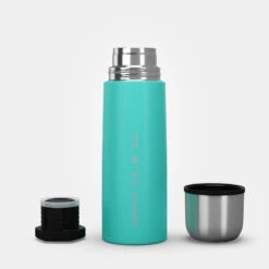 Quechua Bouteille Isotherme Inox 0,4L Avec Gobelet Pour La Randonnée - Turquoise -Matériel De Camping bouteille isotherme inox 04l avec gobelet pour la randonnee turquoise 1