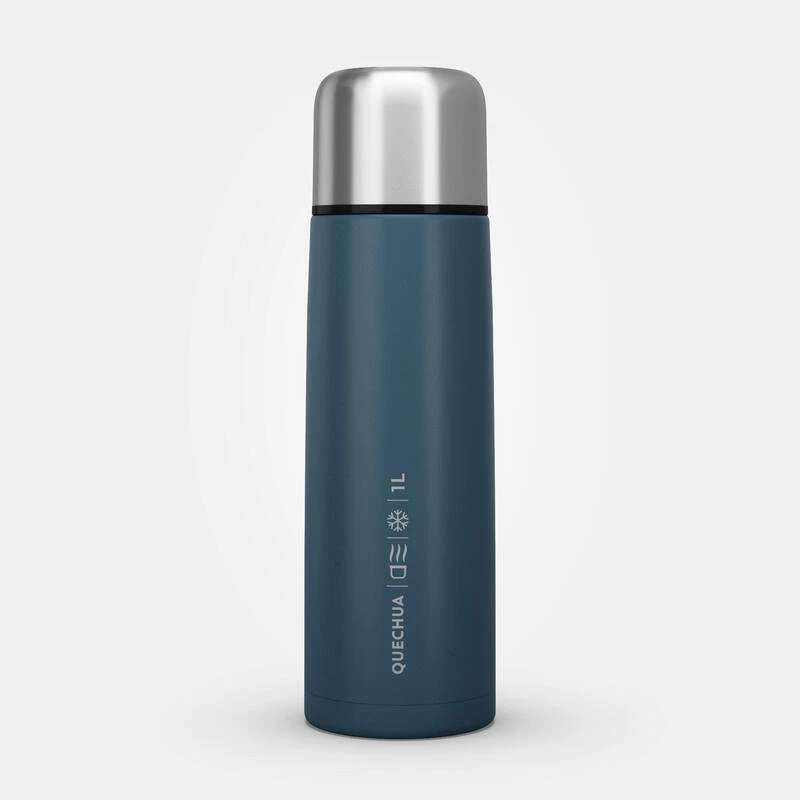 Quechua Bouteille Isotherme Inox 1L Avec Gobelet Pour La Randonnée - Bleu 11 Quechua Bouteille Isotherme Inox 1L Avec Gobelet Pour La Randonnée - Bleu – Image 9
