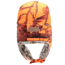 CHAPKA CHASSE CAMOUFLAGE ORANGE -Matériel De Camping chapka chasse camouflage orange 2