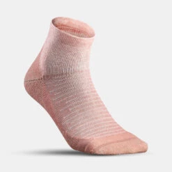 Quechua Chaussette Hike 100 Mid - Rose Et Gris- Lot De 2 Paires -Matériel De Camping chaussette hike 100 mid rose et gris lot de 2 paires 4