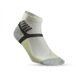 Quechua Chaussettes Randonnée - Hike 500 MID - Gris Jaune - Lot De 2 Paires -Matériel De Camping chaussettes randonnee hike 500 mid gris jaune lot de 2 paires 2