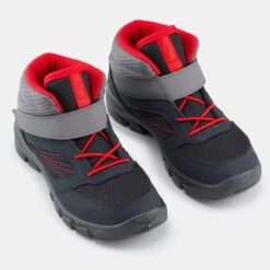 Quechua Chaussures De Randonnée Enfant Avec Scratch MH100 Mid Grise Foncée Du 24 AU 34 -Matériel De Camping chaussures de randonnee enfant avec scratch mh100 mid grise foncee du 24 au 34 3