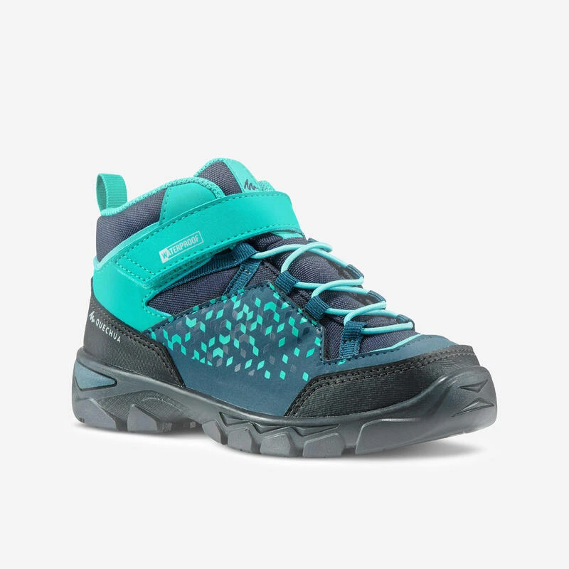 Quechua Chaussures Imperméables De Randonnée - MH120 MID Turquoises - Enfant 28 AU 34 3 Quechua Chaussures Imperméables De Randonnée - MH120 MID Turquoises - Enfant 28 AU 34