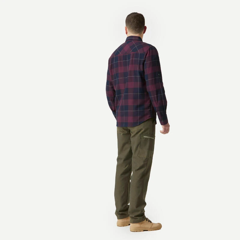 Chemise De Trekking Voyage - TRAVEL500 WARM Bordeaux Homme 6 Chemise De Trekking Voyage - TRAVEL500 WARM Bordeaux Homme – Image 4