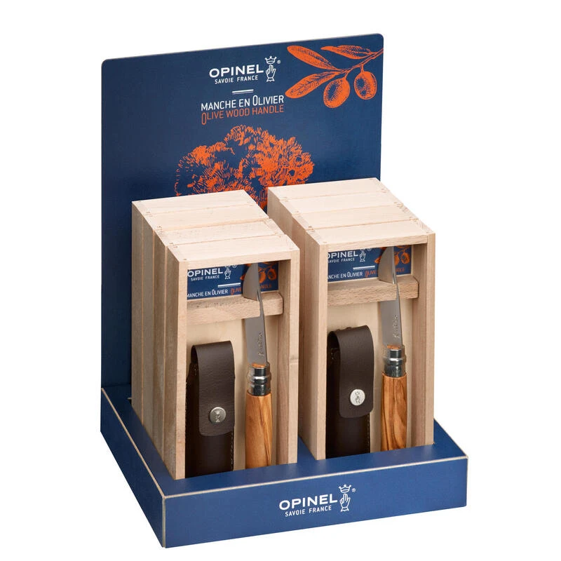 Coffret Couteau Opinel Randonnée Numéro 8 En Bois D'olivier, Avec Son étui Cuir 4 Coffret Couteau Opinel Randonnée Numéro 8 En Bois D'olivier, Avec Son étui Cuir – Image 2