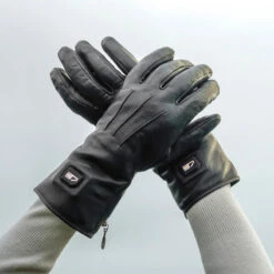 Gants En Cuir Chauffants - Extra Chauds - Noirs -Matériel De Camping gants en cuir chauffants extra chauds noirs 4