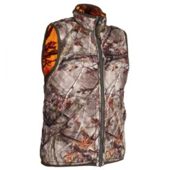 Gilet Chasse Réversible Camouflage/camouflage Fluo 100 -Matériel De Camping gilet chasse reversible camouflagecamouflage fluo 100 1
