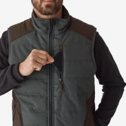 Gilet De Chasse Chaud Vert 500. -Matériel De Camping gilet de chasse chaud vert 500 5