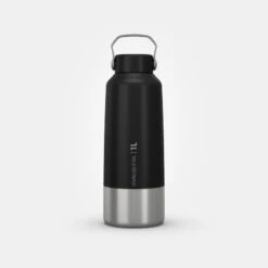Quechua Gourde Inox 1L Avec Bouchon à Vis Pour La Randonnée - Noir -Matériel De Camping gourde inox 1l avec bouchon a vis pour la randonnee noir 9