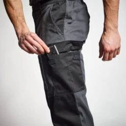 PANTALON CARGO RESISTANT STEPPE 300 BICOLORE GRIS ET NOIR 12 PANTALON CARGO RESISTANT STEPPE 300 BICOLORE GRIS ET NOIR -Matériel De Camping pantalon cargo resistant steppe 300 bicolore gris et noir 4