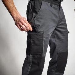 PANTALON CARGO RESISTANT STEPPE 300 BICOLORE GRIS ET NOIR 13 PANTALON CARGO RESISTANT STEPPE 300 BICOLORE GRIS ET NOIR -Matériel De Camping pantalon cargo resistant steppe 300 bicolore gris et noir 5