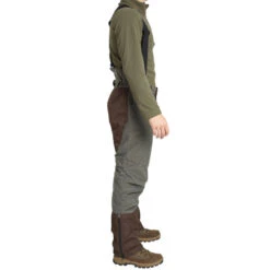 PANTALON CHASSE A BRETELLES CHAUD -20°C VERT 100 -Matériel De Camping pantalon chasse a bretelles chaud 20c vert 100 3
