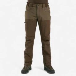 PANTALON Chasse RENFORT MARRON TEMPS SEC 500