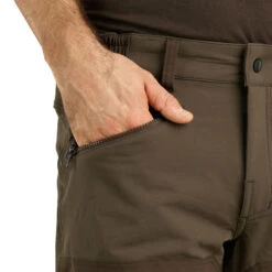 PANTALON Chasse RENFORT MARRON TEMPS SEC 500 -Matériel De Camping pantalon chasse renfort marron temps sec 500 5