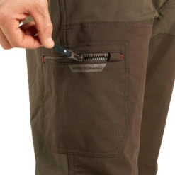 PANTALON Chasse RENFORT MARRON TEMPS SEC 500 -Matériel De Camping pantalon chasse renfort marron temps sec 500 6