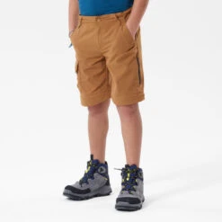 Quechua Pantalon De Randonnée Modulable Enfant MH550 Marron Foncé 7-15 Ans -Matériel De Camping pantalon de randonnee modulable enfant mh550 marron fonce 7 15 ans 3