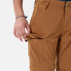 Quechua Pantalon De Randonnée Modulable Enfant MH550 Marron Foncé 7-15 Ans -Matériel De Camping pantalon de randonnee modulable enfant mh550 marron fonce 7 15 ans 6