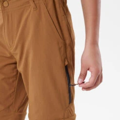 Quechua Pantalon De Randonnée Modulable Enfant MH550 Marron Foncé 7-15 Ans -Matériel De Camping pantalon de randonnee modulable enfant mh550 marron fonce 7 15 ans 7