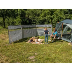 Paravent De Camping Bora - Brise-Vue - 6,0 X 1,4 M - Résistant Au Vent - Gris -Matériel De Camping paravent de camping bora brise vue 60 x 14 m resistant au vent gris 2