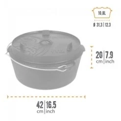 Petromax Dutch Oven FT12-12QT - Sans Pieds -Matériel De Camping petromax dutch oven ft12 12qt sans pieds 2