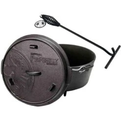 Petromax Dutch Oven FT6-6QT (avec Pieds) Et Levier De Couvercle -Matériel De Camping petromax dutch oven ft6 6qt avec pieds et levier de couvercle 5