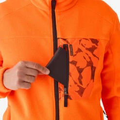 POLAIRE CHASSE 500 ORANGE FLUO -Matériel De Camping polaire chasse 500 orange fluo 3