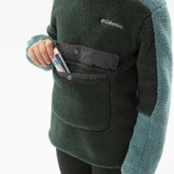 Polaire De Randonnée - Columbia Hoodie Sherpa Verte - Enfant 7-15 Ans -Matériel De Camping polaire de randonnee columbia hoodie sherpa verte enfant 7 15 ans 6