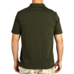 Polo Manches Courtes Chasse 100 Vert -Matériel De Camping polo manches courtes chasse 100 vert 4