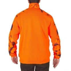 Pull Chasse Renfort Orange Fluo 500 -Matériel De Camping pull chasse renfort orange fluo 500 2