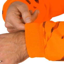Pull Chasse Renfort Orange Fluo 500 -Matériel De Camping pull chasse renfort orange fluo 500 8