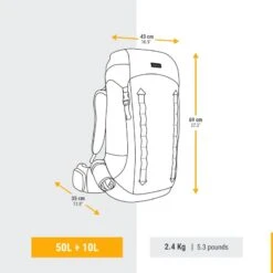 Sac à Dos De Trekking Femme 50+10 L - MT900 SYMBIUM -Matériel De Camping sac a dos de trekking femme 5010 l mt900 symbium 2