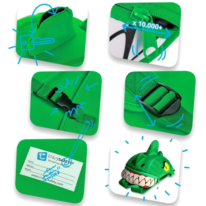 Sac à Dos Pour Enfants | Dragon Vert | Crazy Safety | Testé Et Certifié 5 Sac à Dos Pour Enfants | Dragon Vert | Crazy Safety | Testé Et Certifié – Image 3