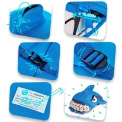 Sac à Dos Pour Enfants | Requin Bleu | Crazy Safety | Testé Et Certifié -Matériel De Camping sac a dos pour enfants requin bleu crazy safety teste et certifie 2