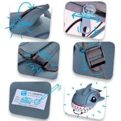 Sac à Dos Pour Enfants | Requin Gris | Crazy Safety | Testé Et Certifié -Matériel De Camping sac a dos pour enfants requin gris crazy safety teste et certifie 2