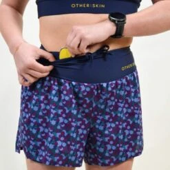 Short Course à Pied Femme Bleu Floral Ecoresponsable 11 Short Course à Pied Femme Bleu Floral Ecoresponsable -Matériel De Camping short course a pied femme bleu floral ecoresponsable 2