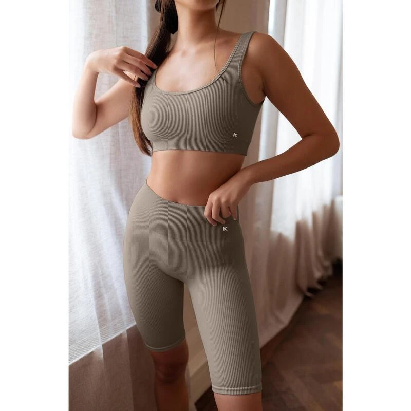 Short Cycliste Gainant Et Sans Coutures Pour Femme - Gris Taupe 8 Short Cycliste Gainant Et Sans Coutures Pour Femme - Gris Taupe – Image 6