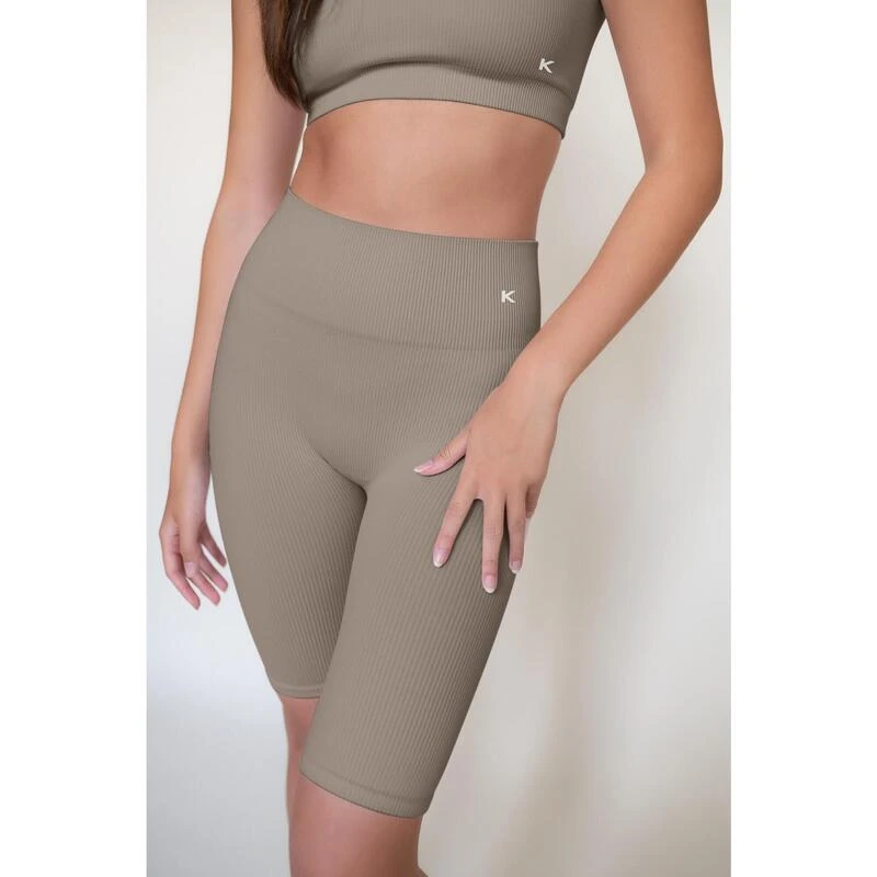 Short Cycliste Gainant Et Sans Coutures Pour Femme - Gris Taupe 3 Short Cycliste Gainant Et Sans Coutures Pour Femme - Gris Taupe