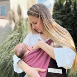 Sling - La Petite Echarpe Sans Nœud - Rosé, Pecan, Anneaux Or Rose (réversible) -Matériel De Camping sling la petite echarpe sans noeud rose pecan anneaux or rose reversible 2