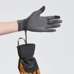 Sous-gants En Laine Mérinos De Trekking Montagne - MT500 Gris - Adulte -Matériel De Camping sous gants en laine merinos de trekking montagne mt500 gris adulte 2