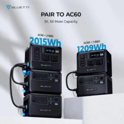 Station Électrique Portable BLUETTI AC60+B80+PV120 Pour Camping -Matériel De Camping station electrique portable bluetti ac60b80pv120 pour camping 5