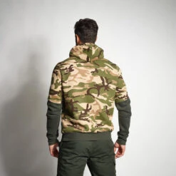 SWEAT A CAPUCHE 500 BICOLORE KAKI CAMOUFLAGE -Matériel De Camping sweat a capuche 500 bicolore kaki camouflage 2