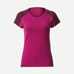 T-shirt De Trek Manches Courtes En Laine Mérinos - Femme - MT500 -Matériel De Camping t shirt de trek manches courtes en laine merinos femme mt500 5