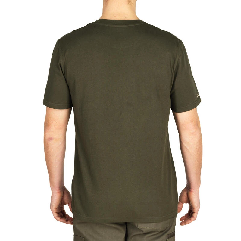 T-shirt Manches Courtes Chasse Coton Homme - 100 Sanglier Vert 4 T-shirt Manches Courtes Chasse Coton Homme - 100 Sanglier Vert – Image 2