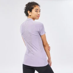 Quechua T-shirt Manches Courtes De Randonnée Montagne - MH500 - Violet - Femme -Matériel De Camping t shirt manches courtes de randonnee montagne mh500 violet femme 4